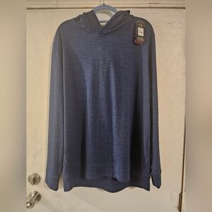 Greg Norman Blue Hooded Long Sleeve Performance Shirt Mens Xx Large